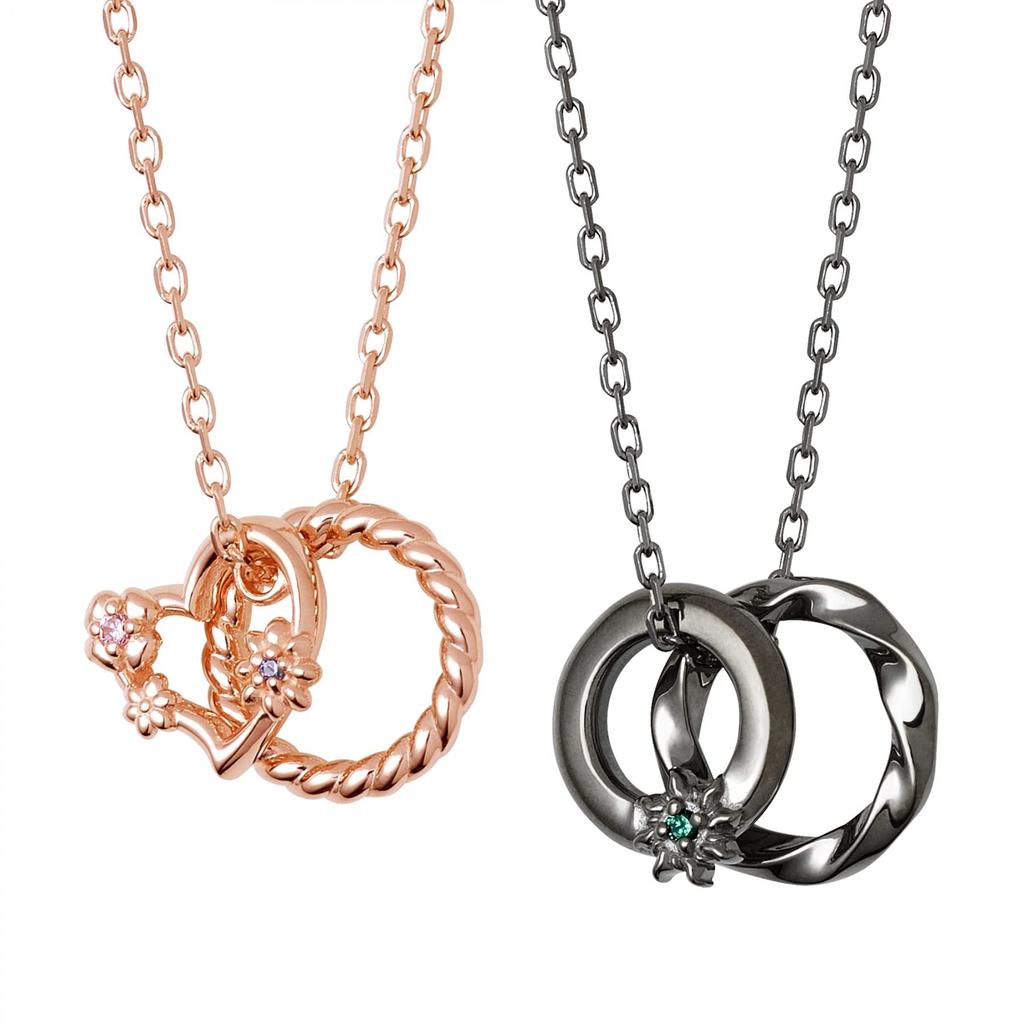 THE KISS Rapunzel On the Tower Disney Princess Rapunzel Silver Pair Necklace [The Kiss] DI-SN2410CB-2411NG [Disney Collection]