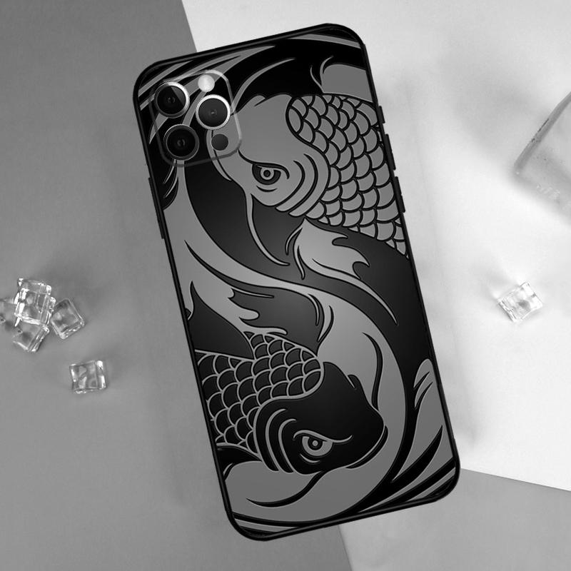 Чехол для телефона с изображением рыбы кои Инь-Ян для iPhone 16 Pro Max 12 13 Mini 11 14 15 Pro Max XR 16 15 Plus 16e Защитный корпус