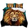 Пододеяльник с изображением льва, комплект постельного белья с изображением животных в стиле сафари, милый полиэстеровый пододеяльник с изображением дикой природы для детей и подростков, двуспальный, размера «king-size»