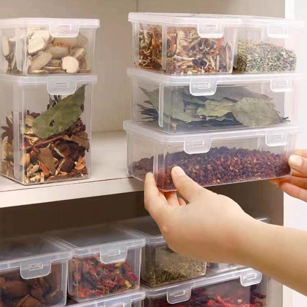 Sealed Spices Packaging Storage Box Transparent Seasoning Storage Box Spice Organizer Refrigerator