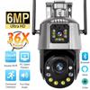 New Real 36X Optical Zoom EU WiFi IP Camera Outdoor 6MP Dual Lens Dual Screen PTZ Humanoid Detection 2-Way Audio P2P CCTV Cameras iCSee