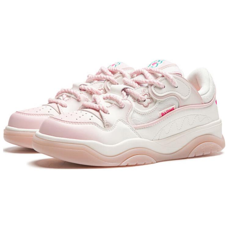Кроссовки Li Ning Tpu Synthetic Leather Journey 2.0, удобные, универсальные, износостойкие, нескользящие, с низким верхом, для скейтбординга, женские, белые, розовые, AGCU092-8