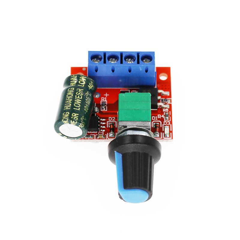 Модуль контроллера скорости двигателя PWM 5V-35V, регулируемый переключатель регулятора скорости 5A