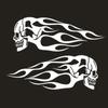 Modification Motorcycle Ornament 3D Fuel Tank Stickers Flame Skulls Decals Helmet Decration