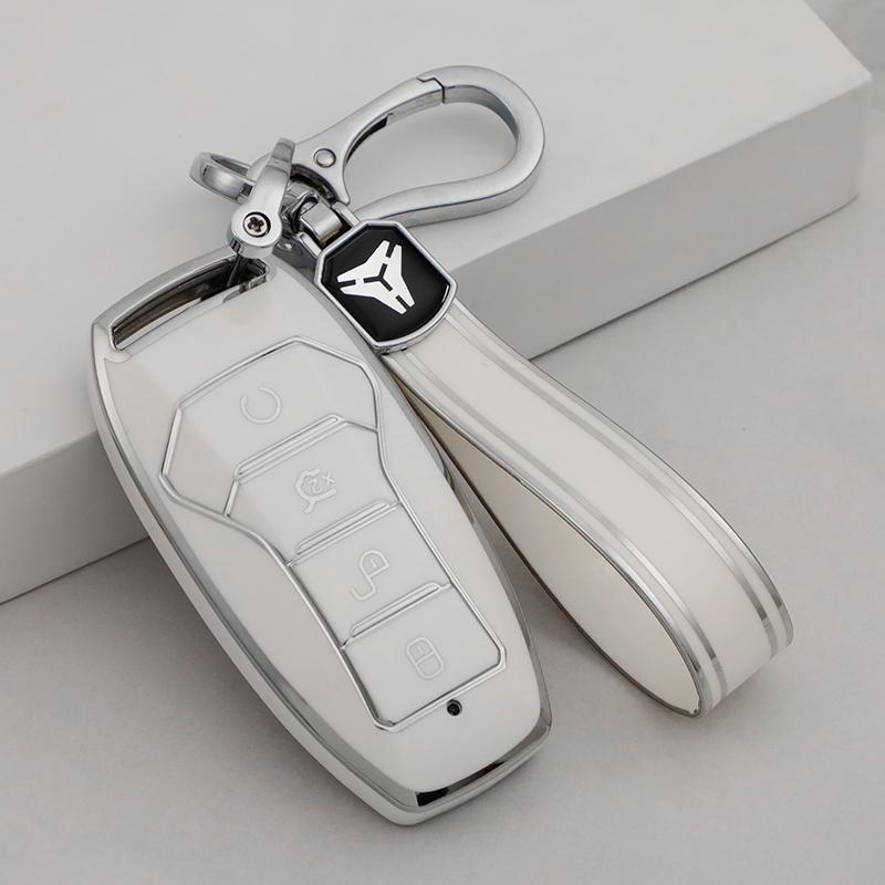 TPU Premium Soft Car Key Case Cover Shell for BYD Song Plus Qin DMI Han EV Yuan Pro Tang ATTO 3 Key Rings Keychain Bag Accessory