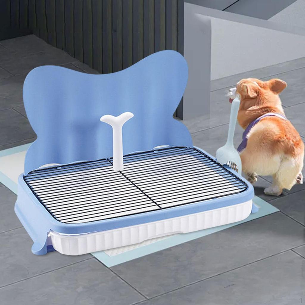 Туалет для собак Лоток для щенков для дома Легко чистить Прочный с бортиком Столбик для мочеиспускания Нескользящая решетка для