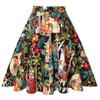 Women Runway Cotton Retro Vintage Skirt Black Faldas High Waist Line Rockabilly Jupe Swing Umbrella Skirts Pin Skater