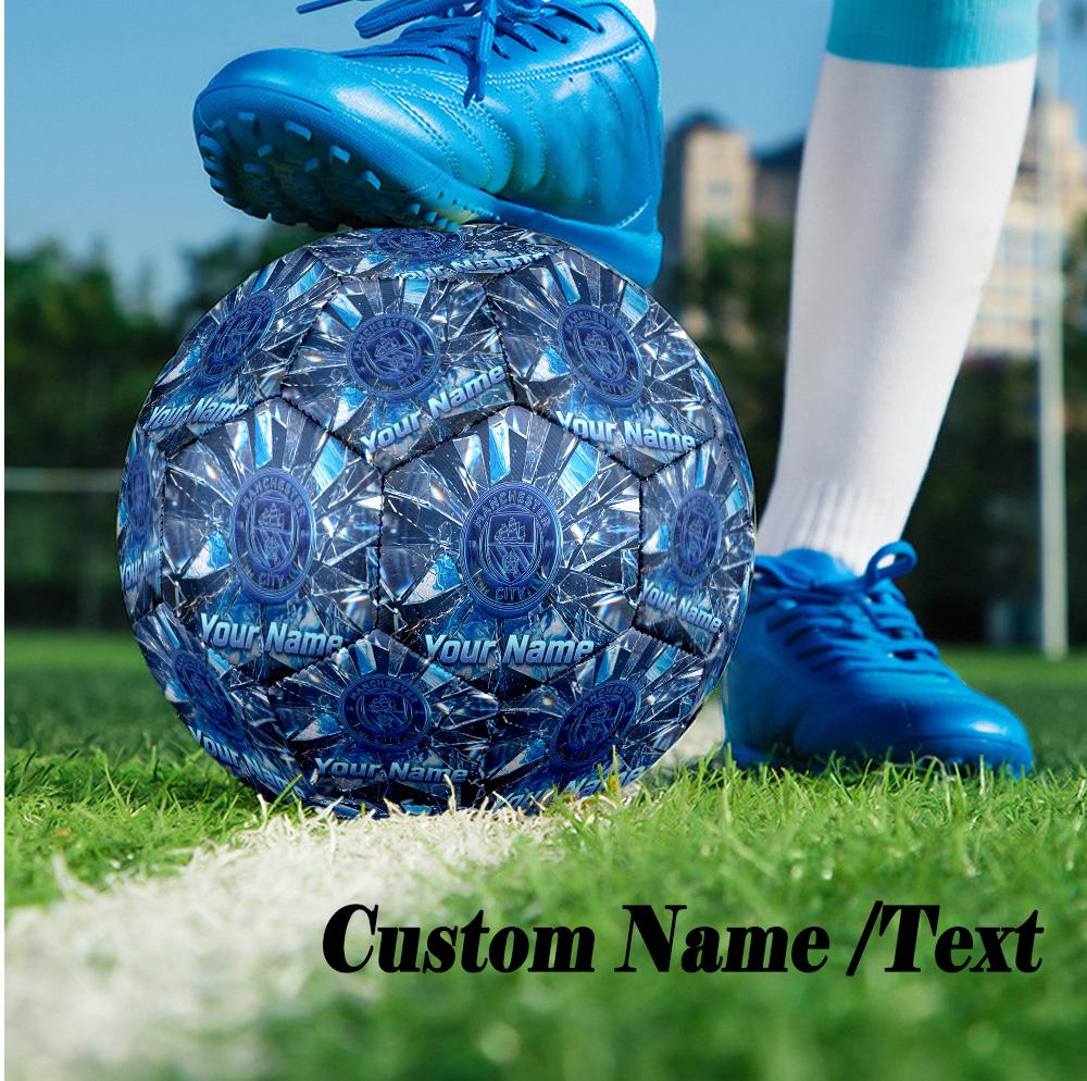 Size 5 Football Custom Name Text, Outdoor Training Soccer BallManchester City