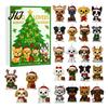 Christmas Advent Calendar Calendar, 24 Day Countdown Box with 2D Flat Acrylic Unique Holiday Dog Pendants, Tree Hanging Ornament Set for Lovers