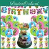 Набор украшений для дня рождения My Singing Monster: флаг, воздушные шары, топперы для торта и многое другое