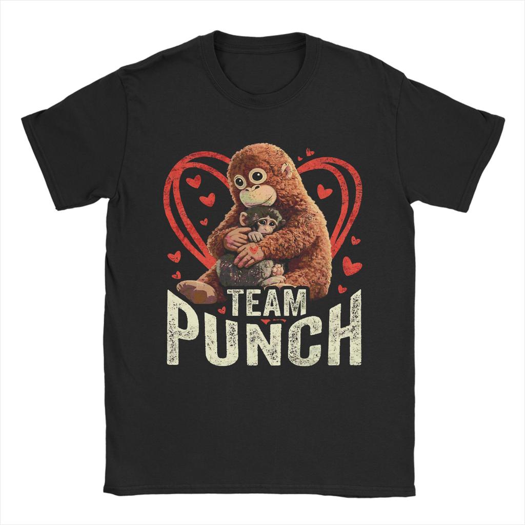 Team Punch Monkey Punch TShirt Summer Cotton T Shirts For Unisex Novelty Casual Tshirt Short Sleeve Y2K Casual Tees