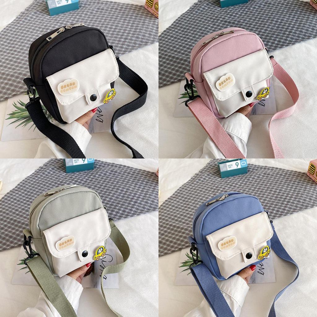 Canvas Small Crossbody Bag For Women With Mobile Pocket And Color Blocking Design For Daily Use