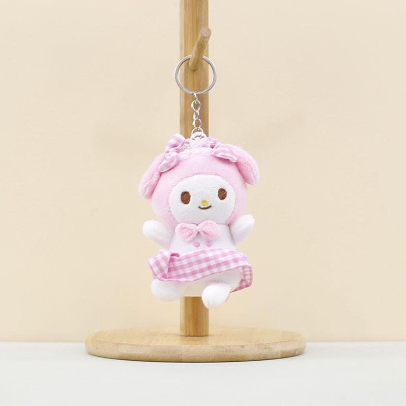 Soft Short Plush Sanrio Animal Keychain Toys Featuring Kuromi Cinnamoroll Melody And Kt