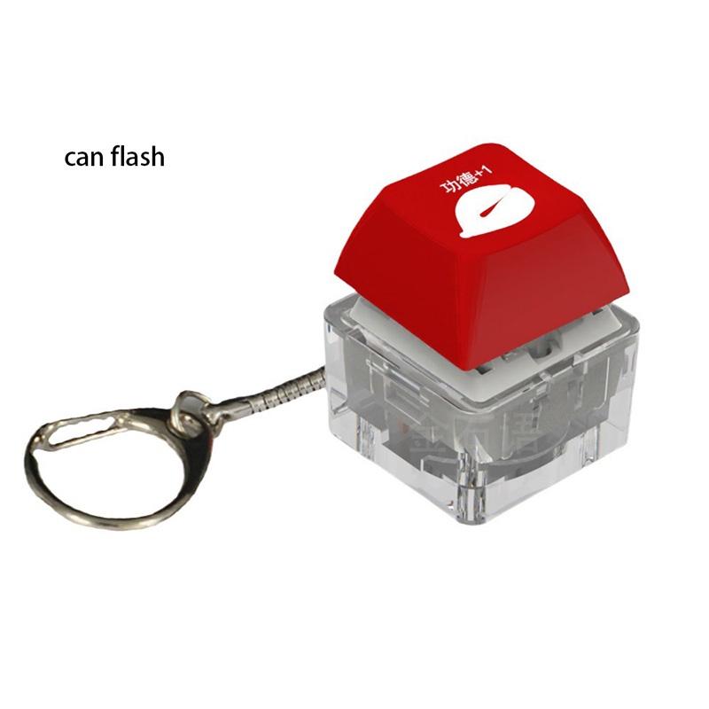 Dazzling Acrylic Illuminated Keychain With Electronic Muyu Keyboard Wholesale Available