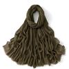 Muslim Cotton Rayon Hijab Solid Color Plain Scarf Women Soft Cotton Viscose Thin Voile Shawl Remove Edge Headscarf Turban
