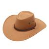 Retro Artificial Suede Beach Cowboy Hat Wide Brim Solid Color Party Cosplay Hat Sun Protection Breathable Sun Sunscreen Cap