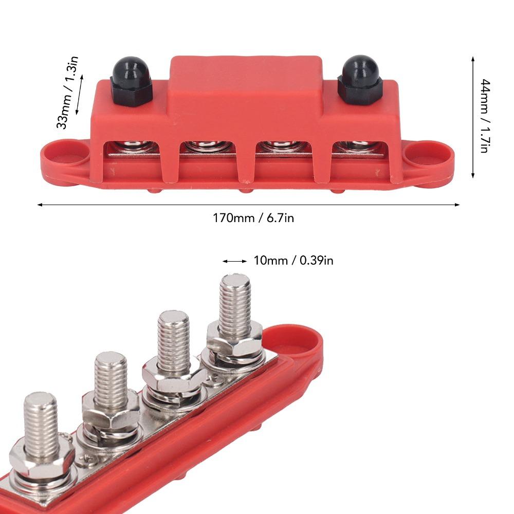4 Position 4 Position Bus Bar M10 3/8 4 Position Distribution Block M10 Studs Bus Bar  Automobile