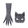 Маска для девочек-кошек со стразами, перчатки в виде кошачьих лап, сексуальные аксессуары для костюмированной вечеринки, перчатки для женщин-кошек для маскарада