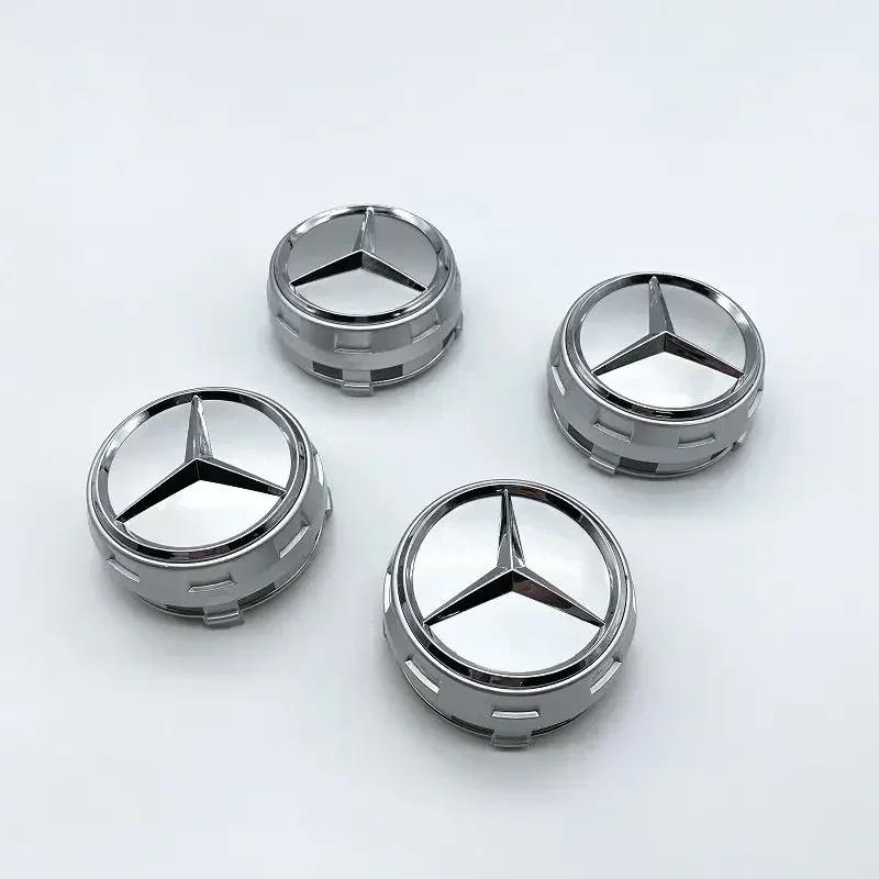 New C200 E200  For Mercedes Benz For Mercedes Benz AMG 4pcs 75mm Black Red Raised Car Styling Wheel Center Cap A0004000900