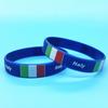 2pcs Italy Flag Wristbands Men Women Motivational Sports Silicone Bracelet Italia Rubber Band Wrist Strap Bangle for Soccer Football Fans Accessories