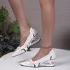 Fashion Pumps Women Shoes Bow Slip-On Shallow Shoes Wedding Party Pointed Toe High Heels Pump Femme Special-shaped Heel