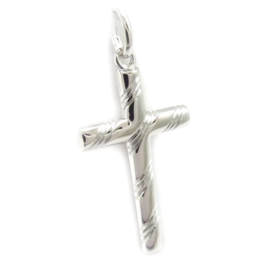 Altesse [K6398] - Серебряный кулон «Крест» (родиевое покрытие) - 34x27 мм