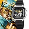 "JOJO's Bizarre Adventure Диего Электронные Часы Спортивные Цифровые Наручные Часы для Учеников Средней Школы с Будильником Мужские"