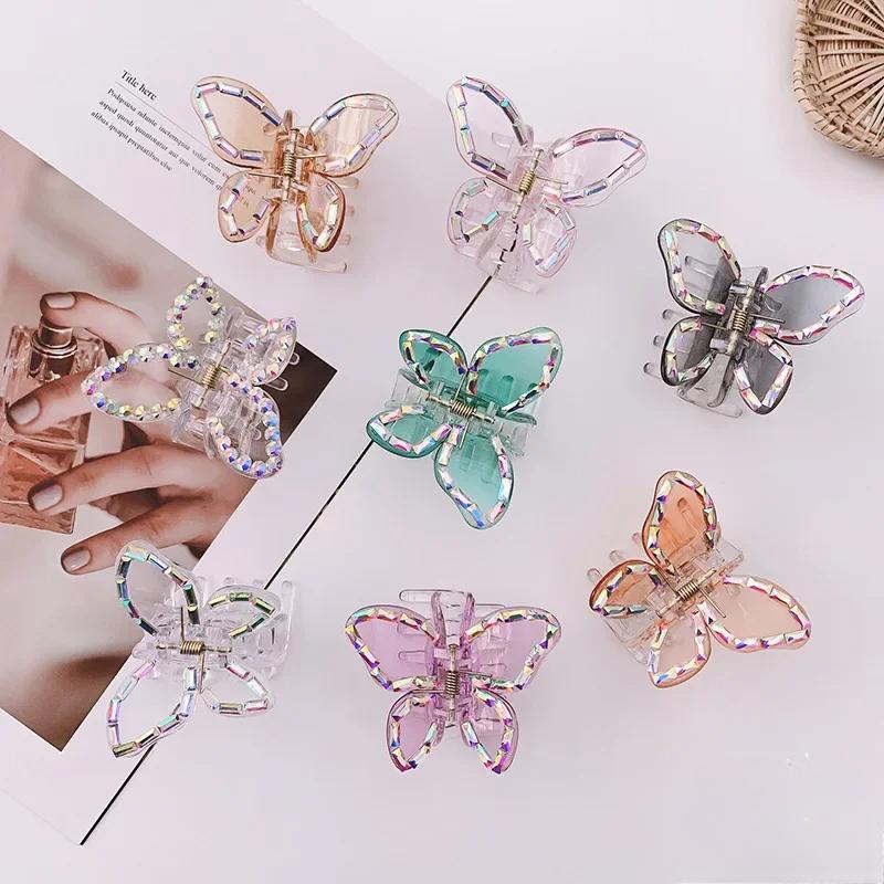 Акриловый прозрачный жемчужный зажим-бабочка, крабовые заколки для волос для женщин и девочек, акриловые шпильки, заколки, заколки, аксессуары для волос