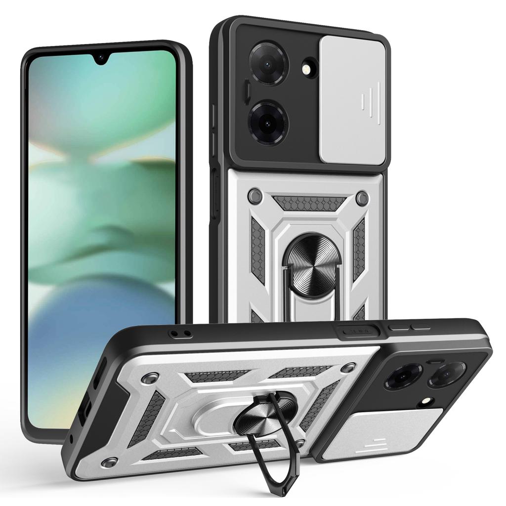 AMORUS Для Xiaomi Poco C71 4G/Redmi A5 4G (171,7 мм) Чехол-подставка PC+TPU для телефона с выдвижной шторкой для камеры