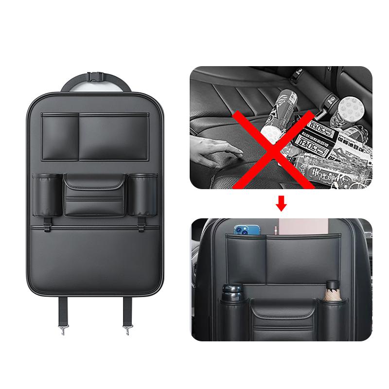 SEAMETAL Сумка для хранения на спинку сиденья автомобиля Многофункциональное хранение Защита от ударов Организатор для заднего сиденья автомобиля Защитная накладка