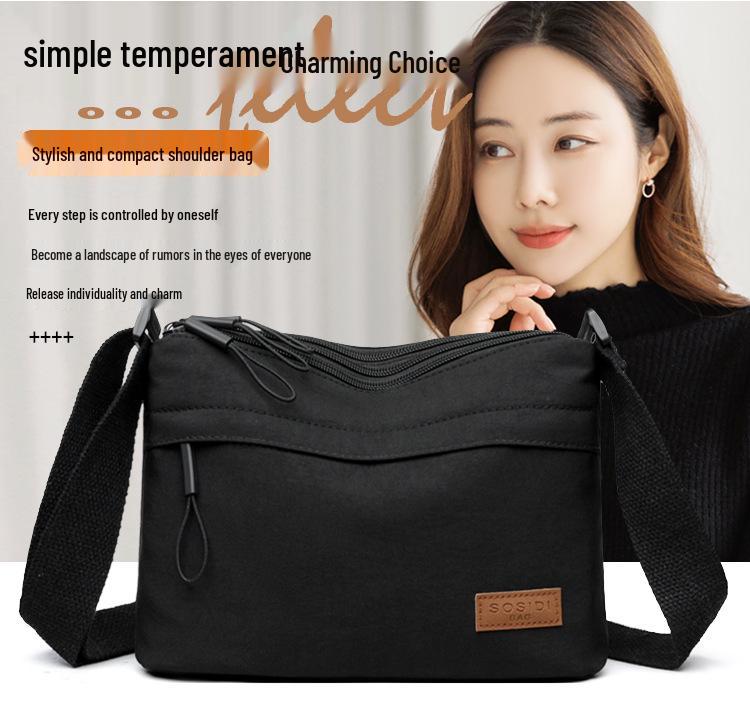 Легкая женская нейлоновая водонепроницаемая сумка кроссбоди - Повседневная, многослойная, портативная, модная маленькая квадратная сумка