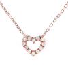 PLUSTER Necklace Cubic Zirconia Pink Gold Heart Hypoallergenic To Metal Box Jewelry Plaster Women's Men's [Gift Set]