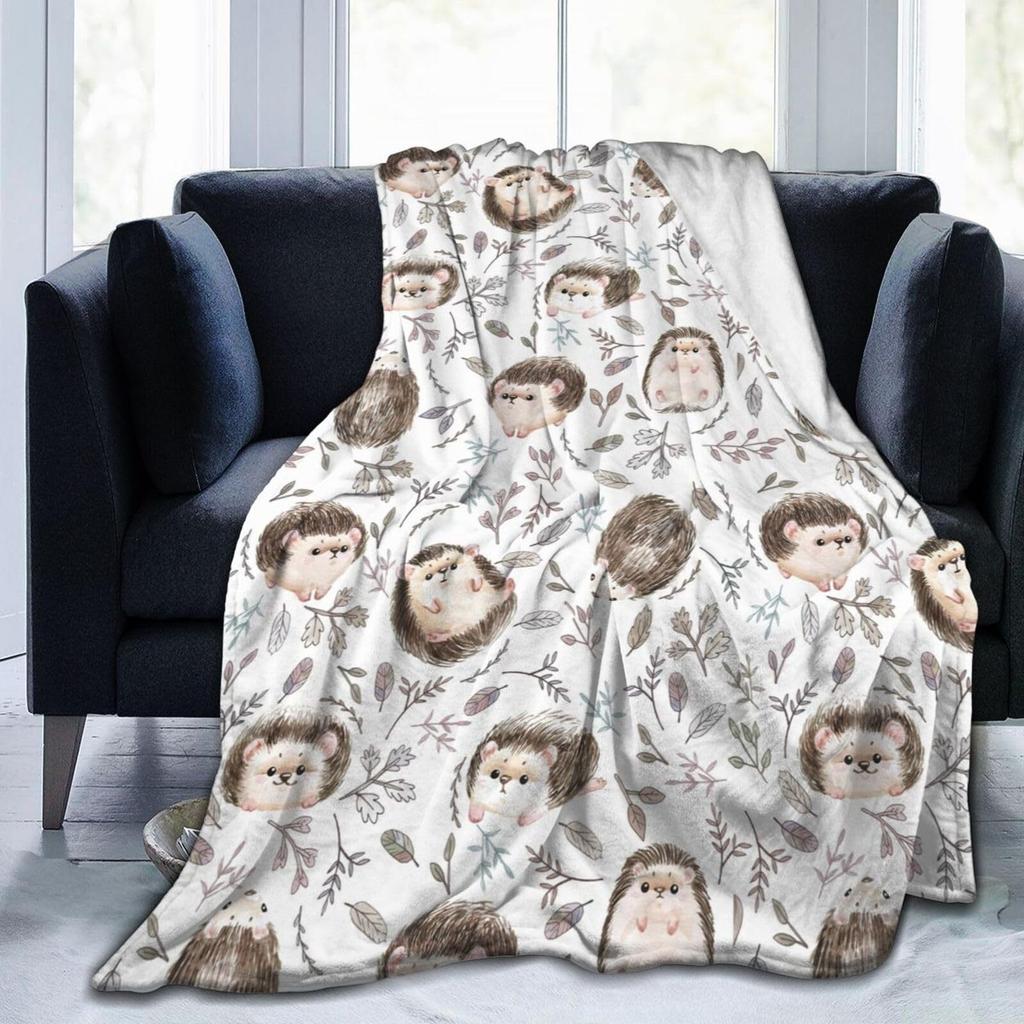 Мультяшный ёжик Принт Одеяло для дивана кровати Путешествия Кемпинга Гостиной Офиса Кондиционирующее Одеяло для всех сезонов Подарки