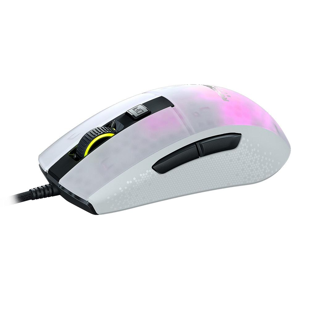 ROCCAT Burst Pro Ultralight Professional Optical Gaming Mouse Titan Switch Optical 16K RGB AIMO Side White German Design (Light 68g, Optical, Owl-Eye