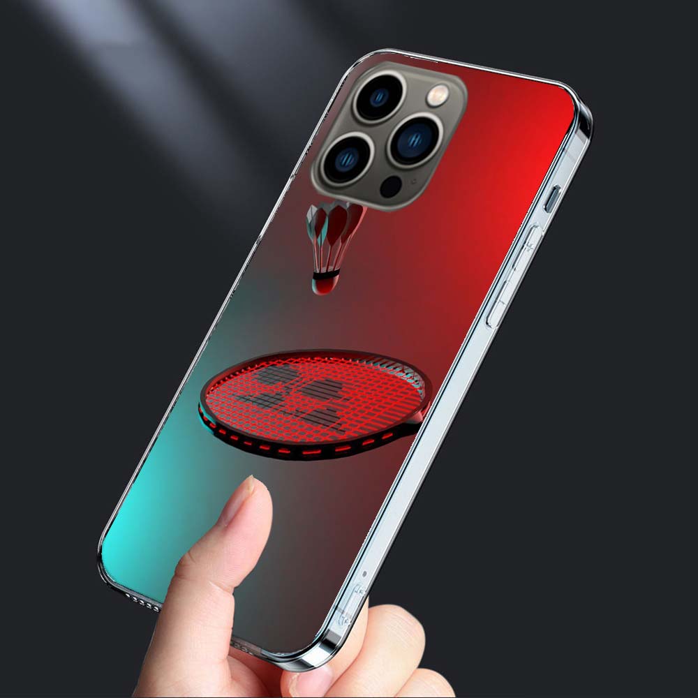 Спортивный чехол для телефона с бадминтоном Для Iphone 16E 15 Pro 14 Plus 17E 16 17 Pro Max Air 11 12 13 Mini Ударопрочный Capa Милый чехол TPU C
