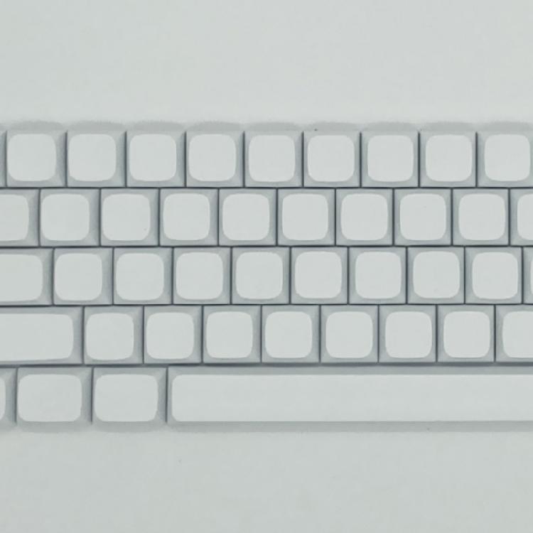 64Key Blank Keycaps, Thick PBT White Keycaps for Game Mechanical Keyboard Minimalistic White Keycap Set