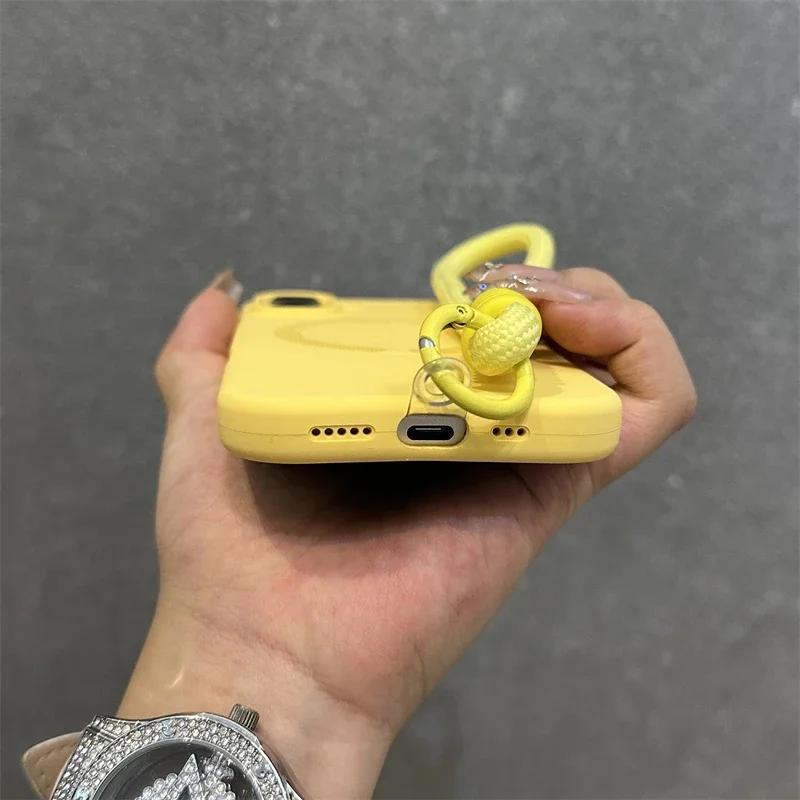 Чехол-шнурок из жидкого силикона с поддержкой MagSafe для iPhone 17 16 15 14 11 Pro Max Plus Подкладка из микрофибры Магнитный бампер