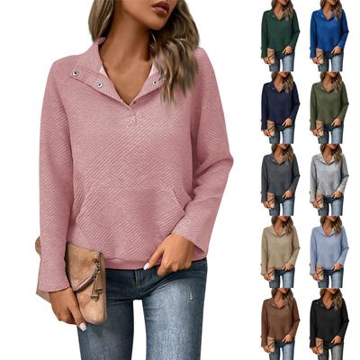 Женский повседневный однотонный свитер Slim Fit с текстурированным воротником-стойкой и длинными рукавами