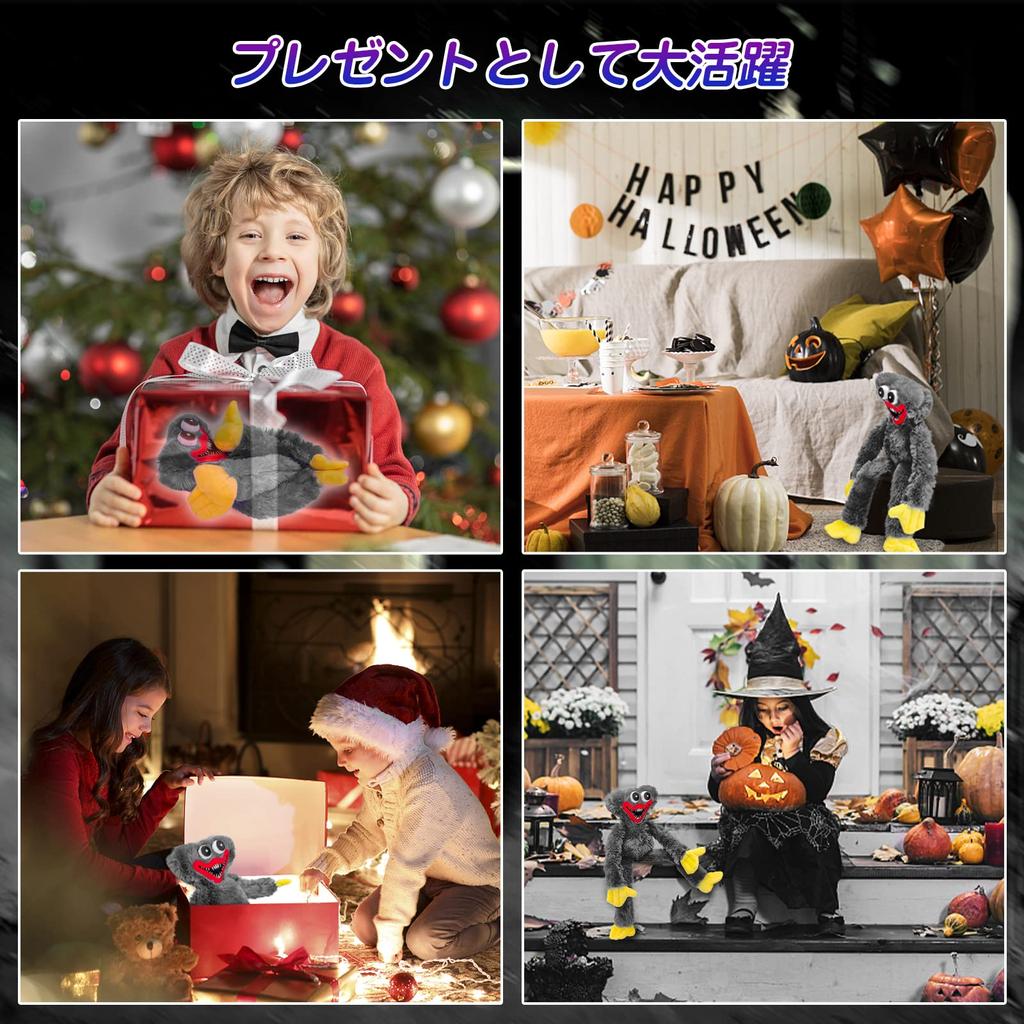 Плюшевая игрушка Huggy Waggy, рождественская мягкая страшная и смешная кукла ужасов, подарок, манга, Poppy Hug, игра, украшение на Хэллоуин, время для игр, рождественский подарок 40 см (Серый)