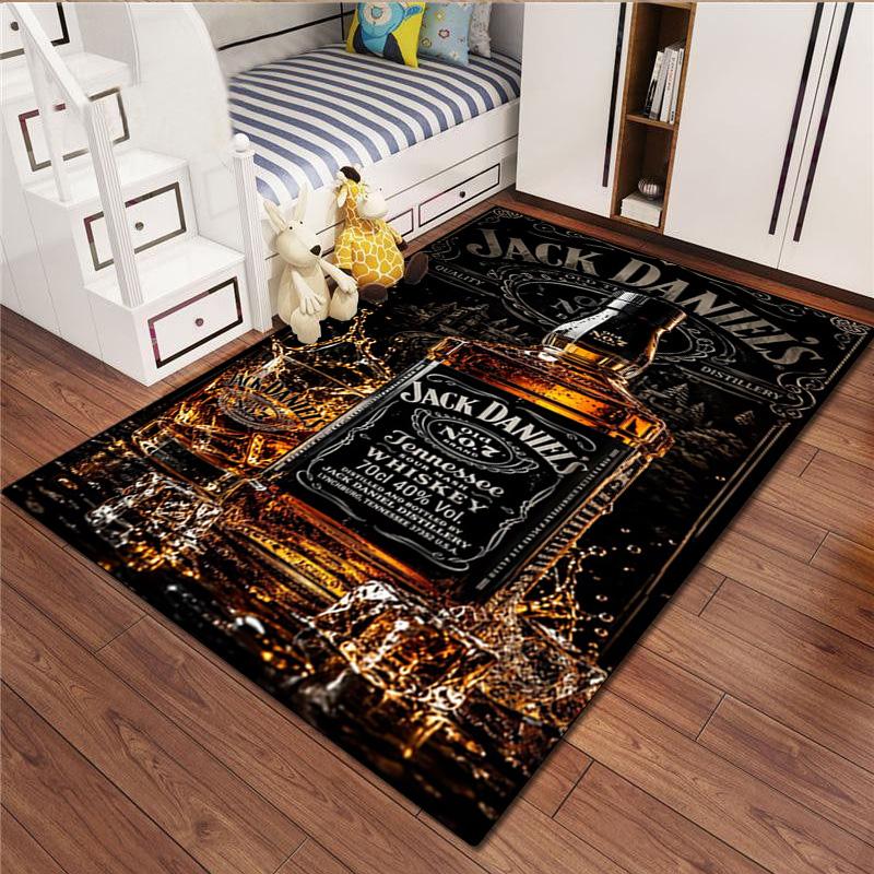 Jack Daniel's Whiskey carpet Office Decorative Carpet For Living Room Bedroom Door Mat Floor Rug Computer Chair Area Rug