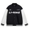 Li Ning Спортивный Стиль Жизни Американский Винтаж Уличный Стиль Пэчворк Однобортная Длинный Рукав Бейсбольная Куртка Унисекс Куртка Черная AWDU779-2