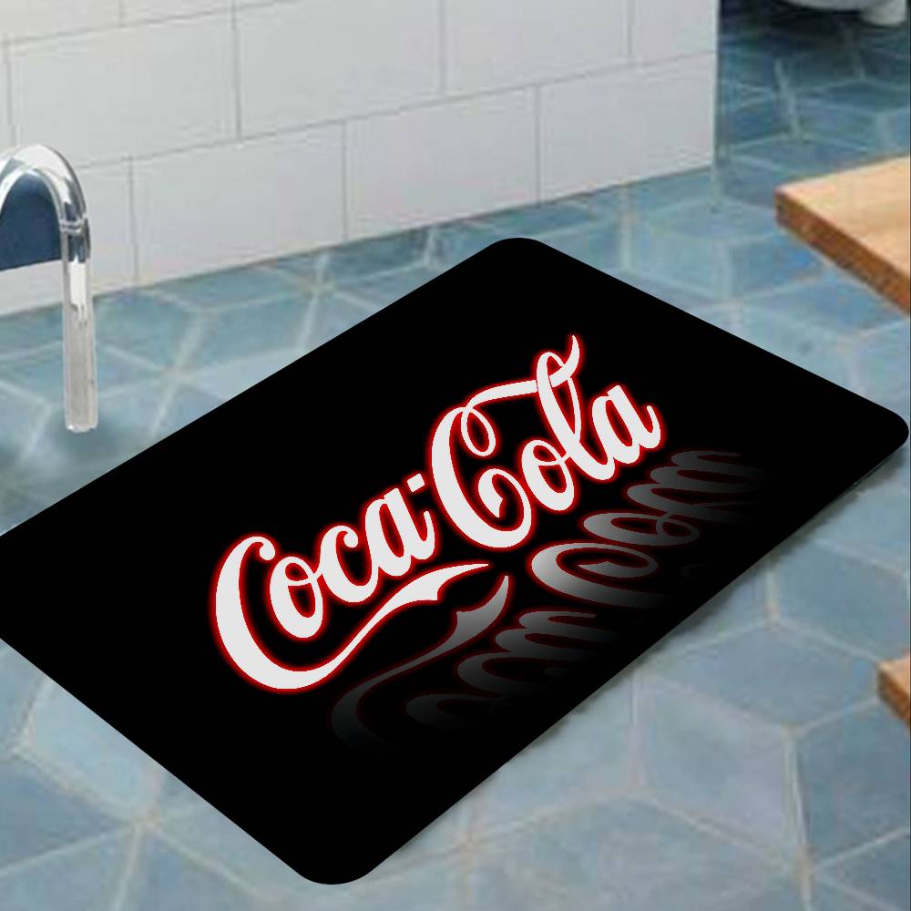 C-COCA Logo C-COLAS Hallway Carpet Retro Multiple Choice Living Room Kitchen Rug Non-Slip Welcome Rug