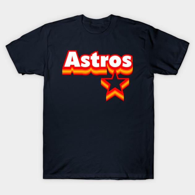 Asian Size Cotton Unisex Tshirt Print T-shirt Astros And Star Retro T-shirt No-Cut Print Regular Fit