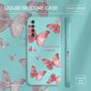 Beautiful Butterfly Phone Case Square Edge Pattern Liquid Silicone TPU Full Cover Camera Protect Cover for Huawei Honor