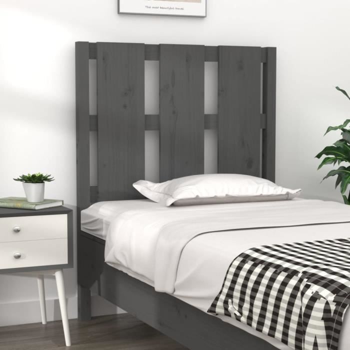 VidaXL Headboard Grey 80.5x4x100 Cm Solid Pine Wood 817967