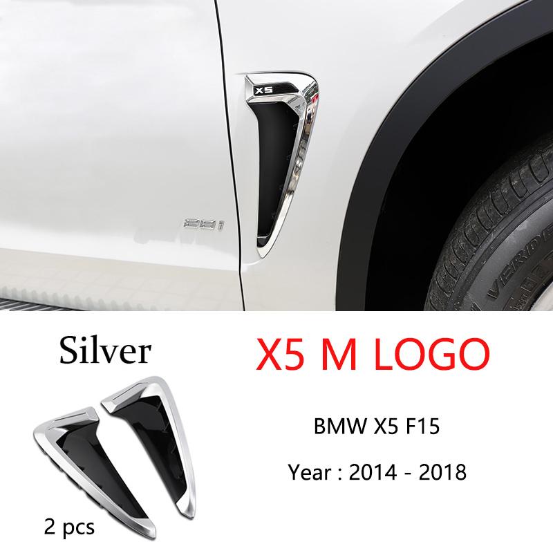 For BMW Xdrive Emblem  X5 F15 X5M F85  Shark Gills 3D Stickers Side Fender Vent Decoration Car-Styling Auto Accessories
