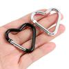 Heart-shaped Aluminum Carabiner Key Chain Clip Outdoor Camping Keyring Spring Hook Water Bottle Hanging Buckle Travel Accessory