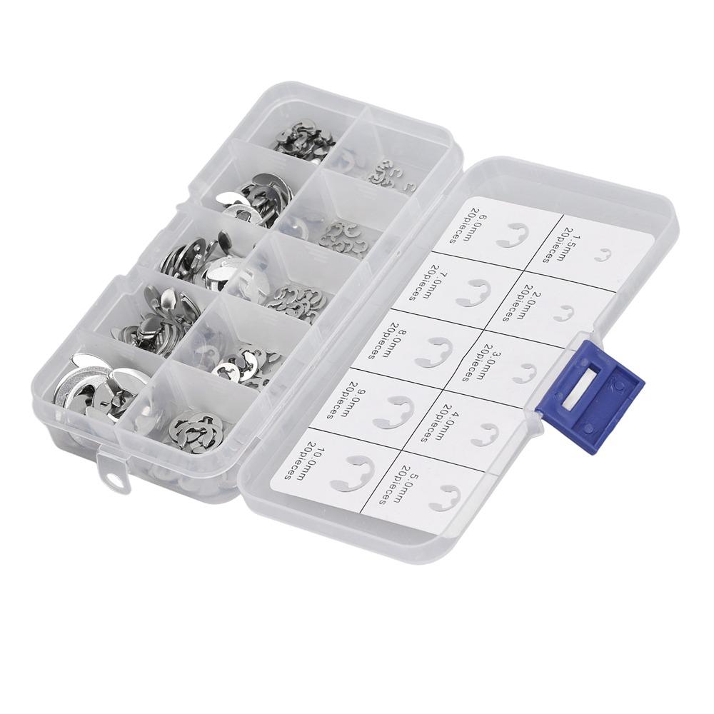 Stainless Steel E Clip Assortment Kit 304 Stainless Steel E-Clip Assortment Set For Gears