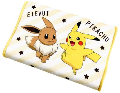 MORIPiLO Подушка Morishita из пены с эффектом памяти Pokemon Pikachu Eevee 35x25 см Низкая моющаяся наволочка в комплекте с мягкой игрушкой Подушка с изображением персонажа Pokemon Желтая