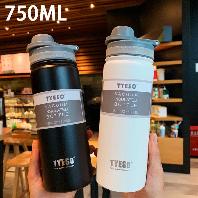 TYESO 530/750 мл Термос из нержавеющей стали Дорожная кружка Вакуумная колба Изолированная бутылка для воды Спортивная термокружка Кружка для горячих и холодных напитков
